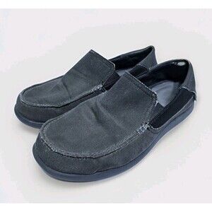Crocs Mens 12 Santa Cruz Shoes Casual Slip Ons Loafers Triple Comfort Charcoal